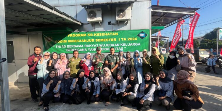 Wujudkan Masyarakat Bahagia Sejahtera, Kodim 0608/Cianjur Gelar Program KB Kesehatan