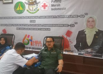 Hari Bhakti Adhyaksa ke-64, Kejari Cianjur Gelar Donor Darah dan Santunan