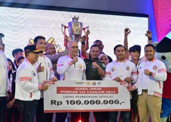 Porkab VII Cianjur 2024 Resmi Ditutup, Kecamatan Cianjur Raih Juara Umum