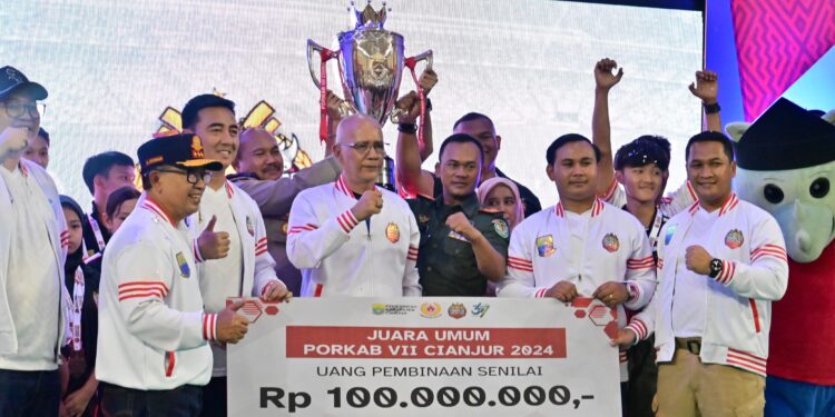 Porkab VII Cianjur 2024 Resmi Ditutup, Kecamatan Cianjur Raih Juara Umum