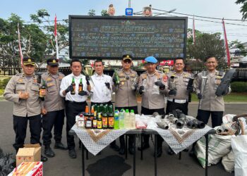 Hasil KRYD, Polres Cianjur Sita Ratusan Knalpot Brong dan Miras