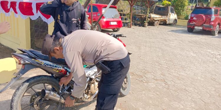 Belasan Sepeda Motor Berknalpot Brong Terjaring Razia Polsek Cidaun