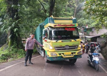 Tidak Kuat Menanjak, Truk Tabrak Mobil dan Motor di Cikalongkulon