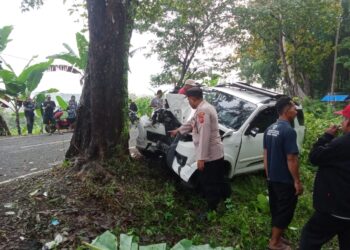 Mobil Tabrak Pohon, Kades Mekarsari dan Istri Serta Satu Orang Anak Meninggal Dunia