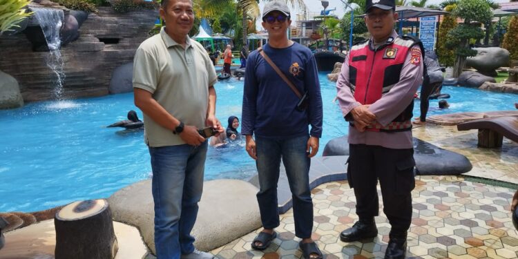 Pastikan Kondusivitas Kamtibmas, Polsek Ciranjang Patroli di Kolam Renang Dermaga Laut Cibogo