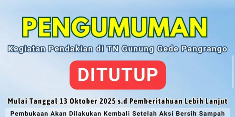 Gara-gara Hal Ini Pendakian Gunung Gede Pangrango Ditutup Sementara
