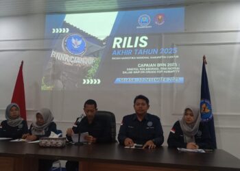 JUMPA PERS: BNNK Cianjur menggelar jumpa pers capaian kinerja. (Bayu Nurmuslim/Logikanews)