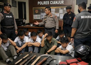 Puluhan Pelajar yang Terlibat Duel di Sindangbarang Dibawa ke Polres Cianjur