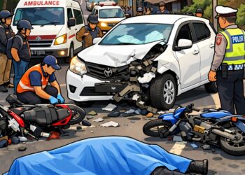 Pemotor Tewas Usai Ditabrak Mobil di Jalur Puncak