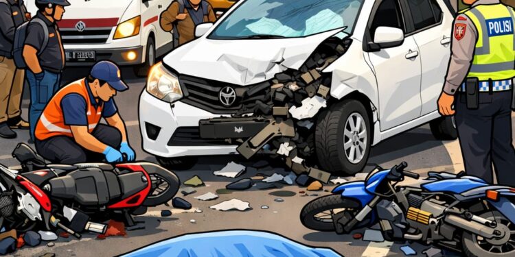 Pemotor Tewas Usai Ditabrak Mobil di Jalur Puncak