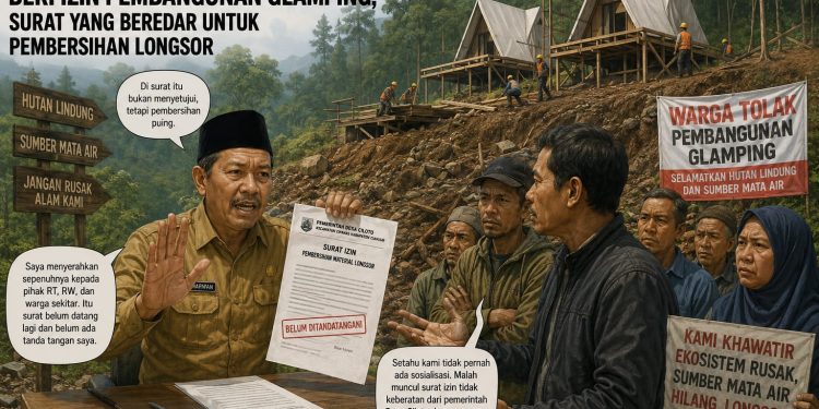 Kades Ciloto Bantah Beri Izin Pembangunan Glamping, Surat yang Beredar untuk Pembersihan Longsor