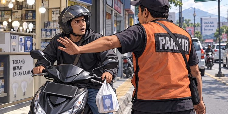 Ditagih Parkir Usai Beli Bohlam, Seorang Warga di Cianjur Resah karena Ada Unsur Pemaksaan