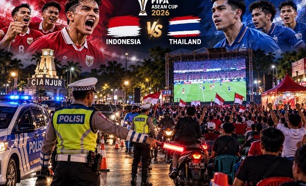 Timnas Indonesia Vs Thailand pada FIFA ASEAN Cup 2026, Polres Cianjur Siagakan Personel di Berbagai Titik